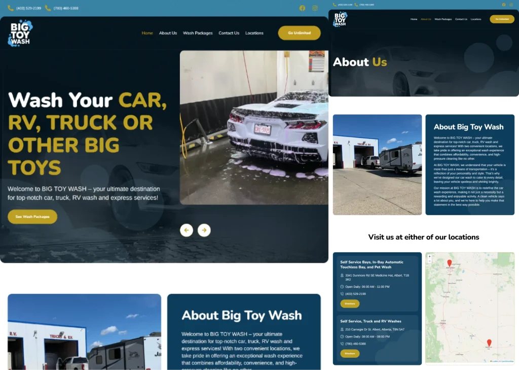 Big Toy Car Wash Website showcase