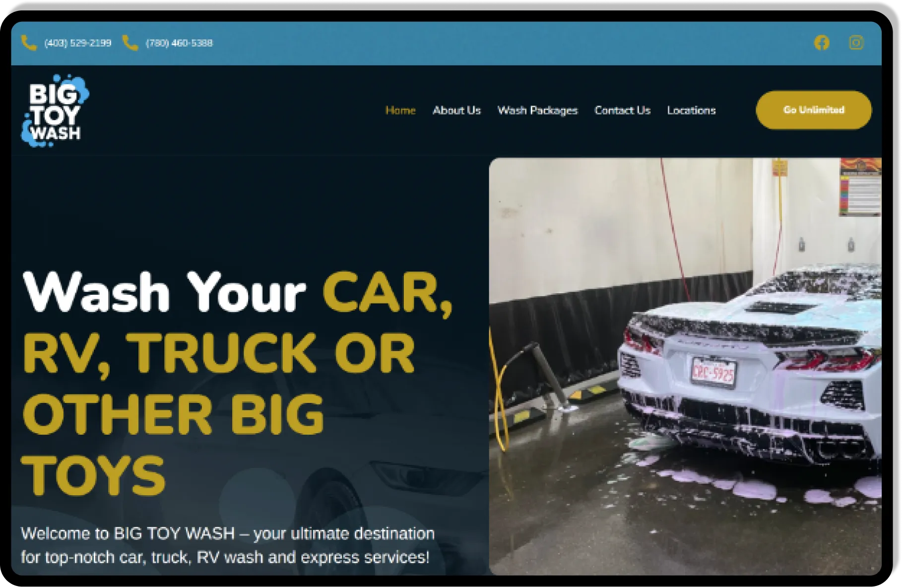 Big Toy Car Wash Web Design