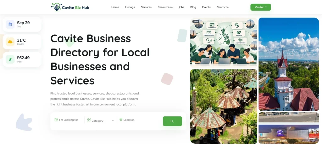 Cavite Biz Hub website preview
